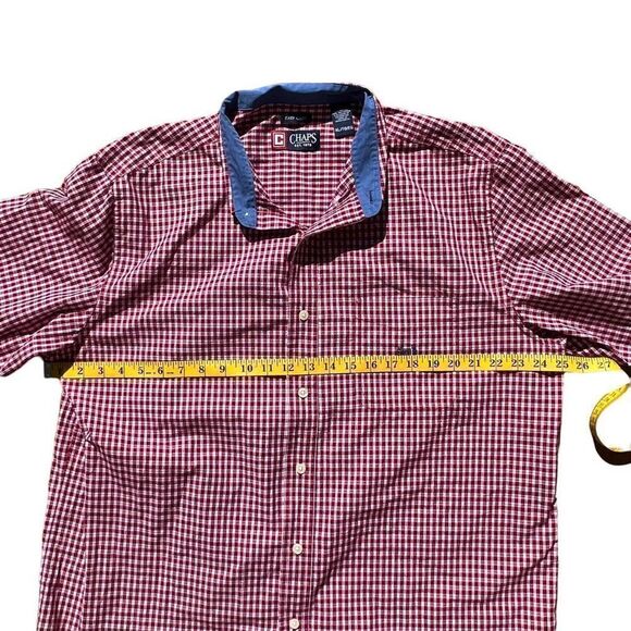 CHAPS Easy Care Red & White Long Sleeve Button Down Size XL - Picture 5 of 7